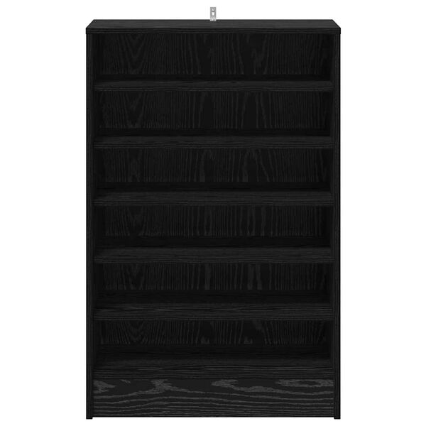 vidaXL Cabinet &agrave; chaussures avec &eacute;tag&egrave;re Ch&ecirc;ne noir 60 x 35 x 92 cm