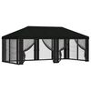 vidaXL Housse de tonnelle avec murs lat&eacute;raux 6 x 3 m Noir Polyester