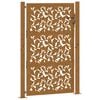 vidaXL Portail de jardin 100x125 cm en acier patin&eacute; avec motif feuille
