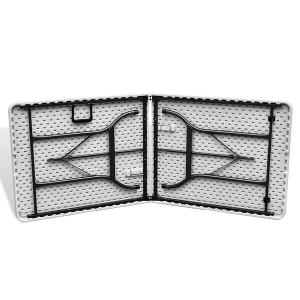 vidaXL Table pliable de jardin Blanc 180x75x74 cm PEHD