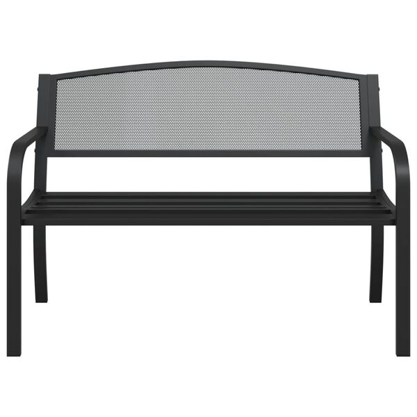 vidaXL Banc de jardin 119 cm noir acier