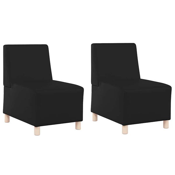 vidaXL Unit&eacute; de Sofa Modulaire Sans Accoudoirs 2 pcs Noir