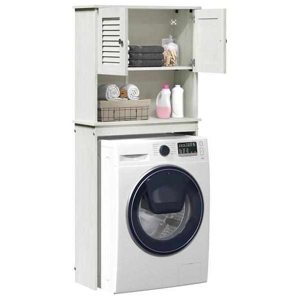 vidaXL Cabinet pour lave-linge avec porte VIGO Blanc et Blanc Antique