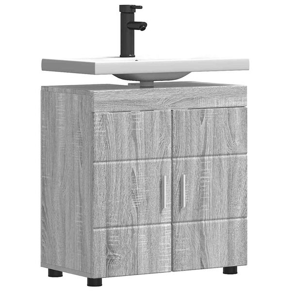 vidaXL Ensemble d'armoire de salle de bain TULUM Gris Sonoma