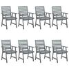 vidaXL Chaises &agrave; manger d'ext&eacute;rieur et coussins lot de 8 Acacia massif