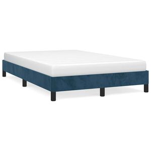 vidaXL Cadre de lit sans matelas bleu fonc&eacute; 120x190 cm velours