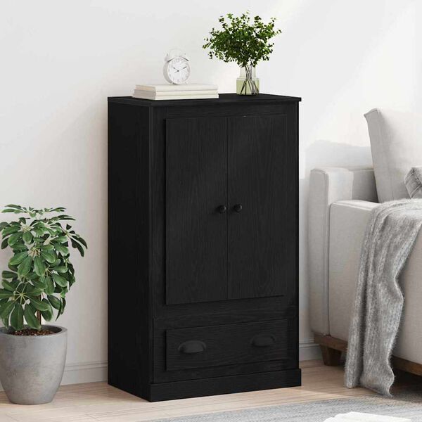 vidaXL Haut Armoire Ch&ecirc;ne noir 60 x 35,5 x 103,5 cm Bois d'ing&eacute;nierie