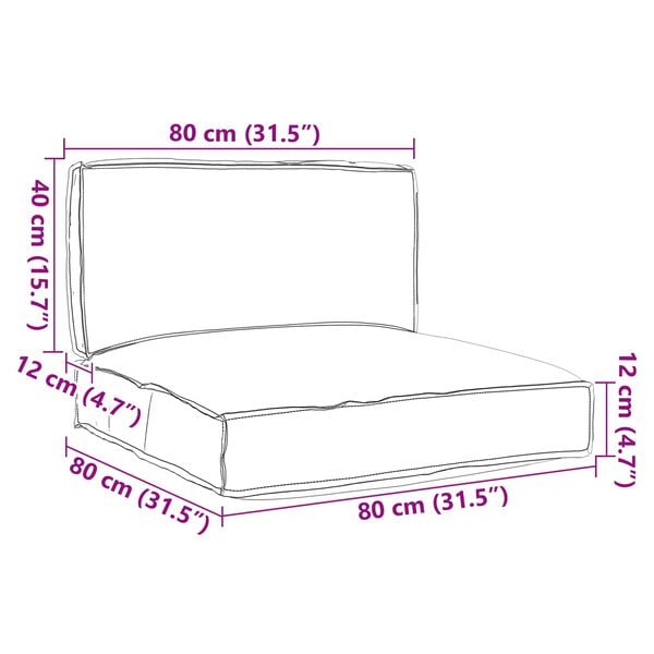 vidaXL Set de coussins de palette 2 pcs Bordeaux Tissu Oxford