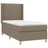 vidaXL Sommier &agrave; lattes de lit avec matelas Taupe 100x200 cm Tissu