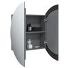 vidaXL Armoire de salle de bain miroir rond et LED Gris 54x54x17,5 cm