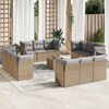 vidaXL Salon de jardin avec coussins 13 pcs beige r&eacute;sine tress&eacute;e