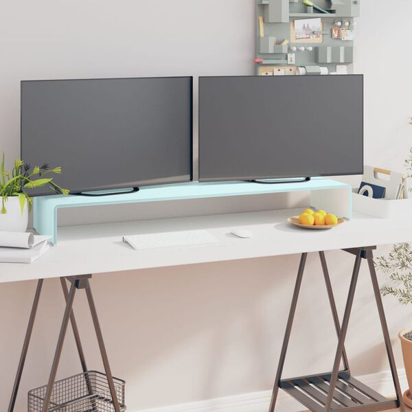 vidaXL Meuble TV/Support pour moniteur 110x30x13 cm verre vert