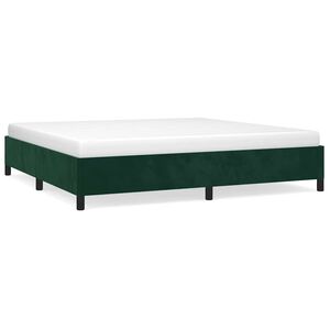 vidaXL Cadre de lit sans matelas vert fonc&eacute; 200x200 cm velours