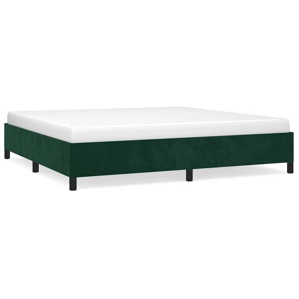 vidaXL Cadre de lit sans matelas vert fonc&eacute; 200x200 cm velours