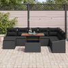 vidaXL Ensemble de canap&eacute; de jardin 9 pcs Noir Poly rotin