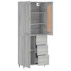 vidaXL Buffet haut Sonoma gris 69,5x34x180 cm Bois d'ing&eacute;nierie