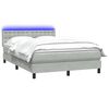 vidaXL Sommier &agrave; lattes de lit et matelas et LED gris clair 140x210cm velours