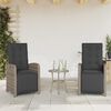 vidaXL Chaises inclinables de jardin lot de 2 et repose-pied rotin