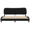 vidaXL Cadre de lit avec LED sans matelas Hvar noir 180x200 cm tissu