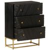 vidaXL Commode noir 55x30x76 cm bois massif de manguier et fer