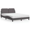 vidaXL Cadre de lit sans matelas Zadar gris 140x190 cm similicuir