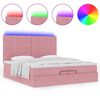 vidaXL Cadre de lit ottoman avec matelas rose 200x200 cm velours