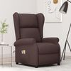 vidaXL Fauteuil de massage électrique à oreilles marron foncé tissu