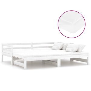 vidaXL Lit coulissant 2x(90x200) cm Blanc Bois de pin massif