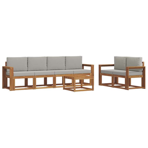 vidaXL Ensemble de canap&eacute;s d'ext&eacute;rieur 7 pcs Gris Naturel et Clair