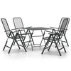 vidaXL Ensemble &agrave; manger de jardin 5 pcs Maille M&eacute;tal Anthracite