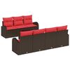 vidaXL Ensemble de Canap&eacute;s 8 pc 7-Nombre de places Marron et rouge