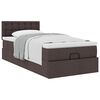 vidaXL Cadre de lit ottoman avec matelas marron fonc&eacute; 90x190 cm tissu
