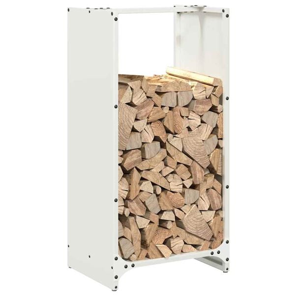 vidaXL Portant de bois chauffage blanc 40x30x80 cm
