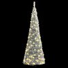 vidaXL Sapin de No&euml;l artificiel escamotable neige floqu&eacute;e 50 LED 120cm