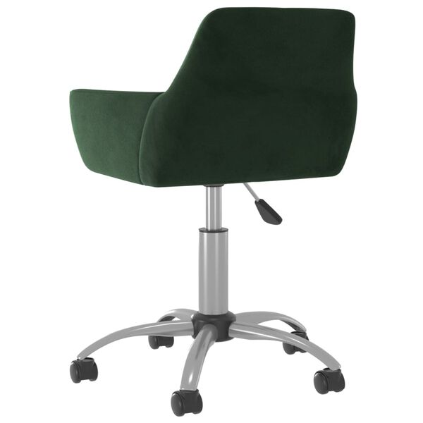 vidaXL Chaise pivotante de salle &agrave; manger Vert fonc&eacute; Velours