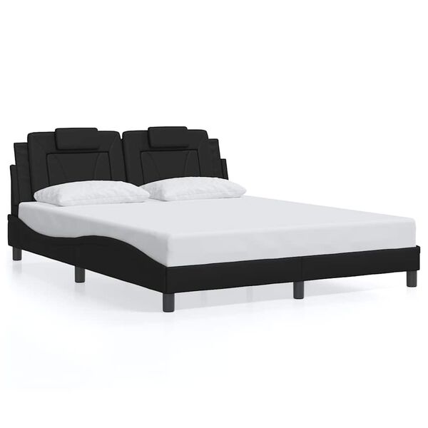 vidaXL Cadre de lit Viana sans matelas noir 160x200 cm similicuir