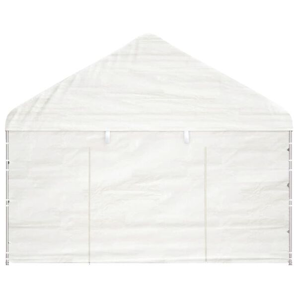 vidaXL Belv&eacute;d&egrave;re avec toit blanc 6,69x4,08x3,22 m poly&eacute;thyl&egrave;ne