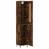 vidaXL Buffet haut Ch&ecirc;ne fum&eacute; 34,5x34x180 cm Bois d'ing&eacute;nierie