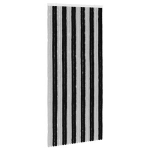 vidaXL Rideau anti-insectes en chenille Gris et Noir 100 x 220 cm