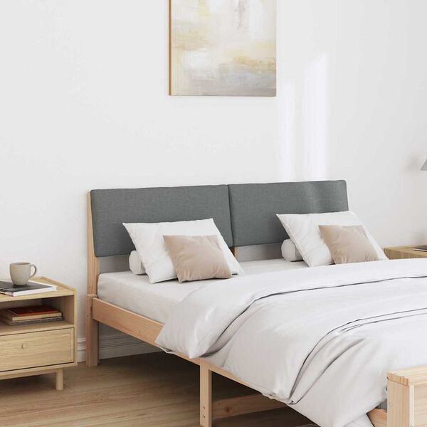 vidaXL T&ecirc;te de lit capitonn&eacute;e Gris fonc&eacute; 160 cm Pin massif