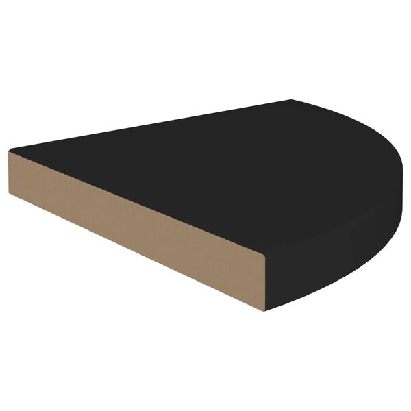 vidaXL Étagère d'angle flottante noir 35x35x3,8 cm MDF