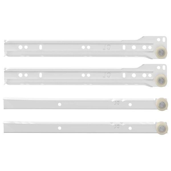 vidaXL Glissi&egrave;re de tiroir 12 pcs Blanc 250 mm Acier