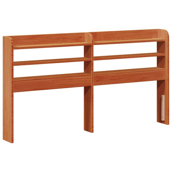 vidaXL Cadre de lit avec stockage 2 pcs Cire marron Bois de Pin Massif