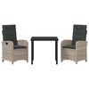 vidaXL Ensemble de salle &agrave; manger pour jardin 3 pcs Gris clair