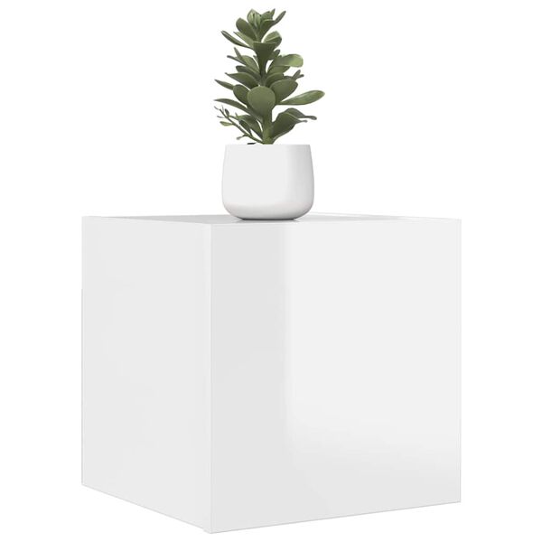 vidaXL Meubles TV muraux 4 pcs Blanc brillant 30,5x30x30 cm