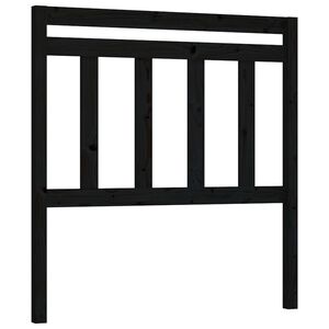 vidaXL T&ecirc;te de lit Noir 81x4x100 cm Bois massif de pin