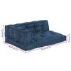 vidaXL Coussin de canap&eacute; sur palette 3 pcs Indigo 120 x 80 x 38 cm