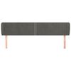 vidaXL T&ecirc;te de lit avec oreilles Gris fonc&eacute; 163x23x78/88 cm Velours