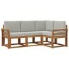vidaXL Ensemble de canap&eacute;s d'ext&eacute;rieur 4 pc Gris Naturel et Clair