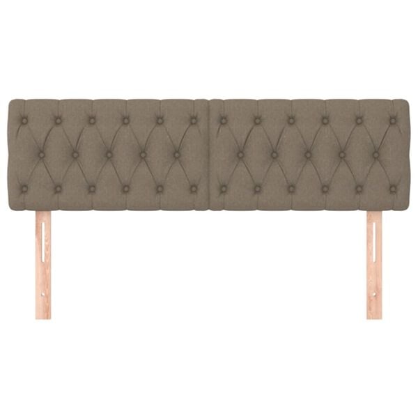 vidaXL T&ecirc;tes de lit Taupe 160x7x78/88 cm Tissu